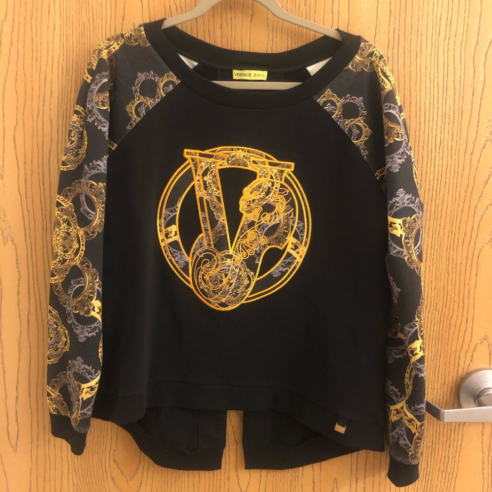 Versace V logo black sweat